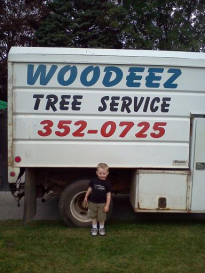 Child in front of truck
